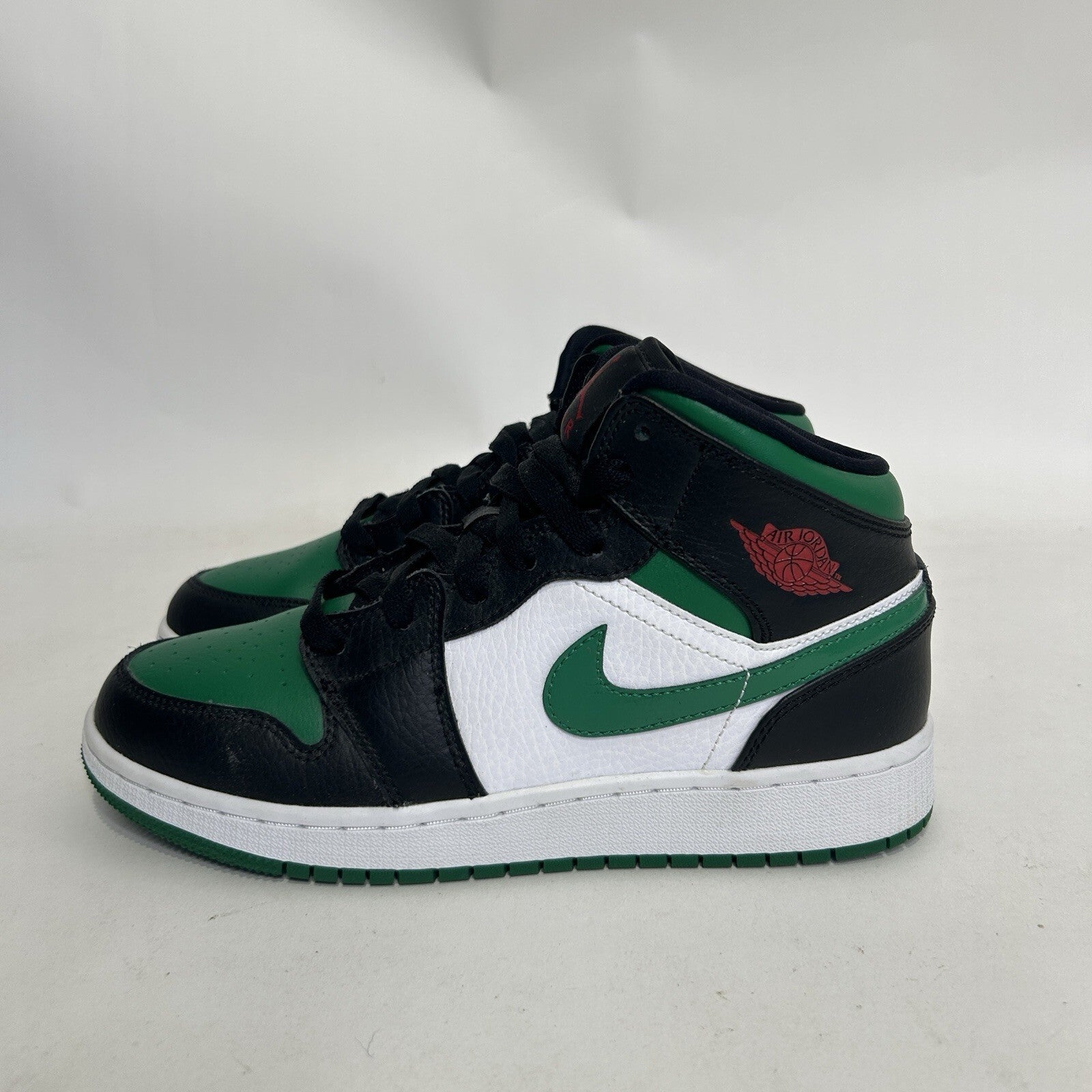 Nike Air Jordan 1 Mid Retro GS “Pine Green Toe” - Sneakers 554725-067 5Y Worn