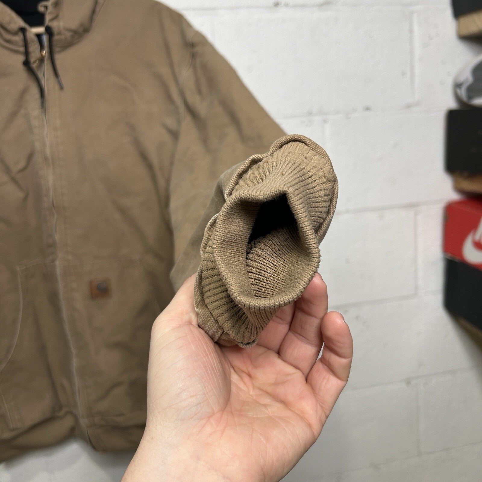 Vintage Carhartt Thermal-Lined Hooded Active Jacket “Saddle” J25 SDL Men’s XL