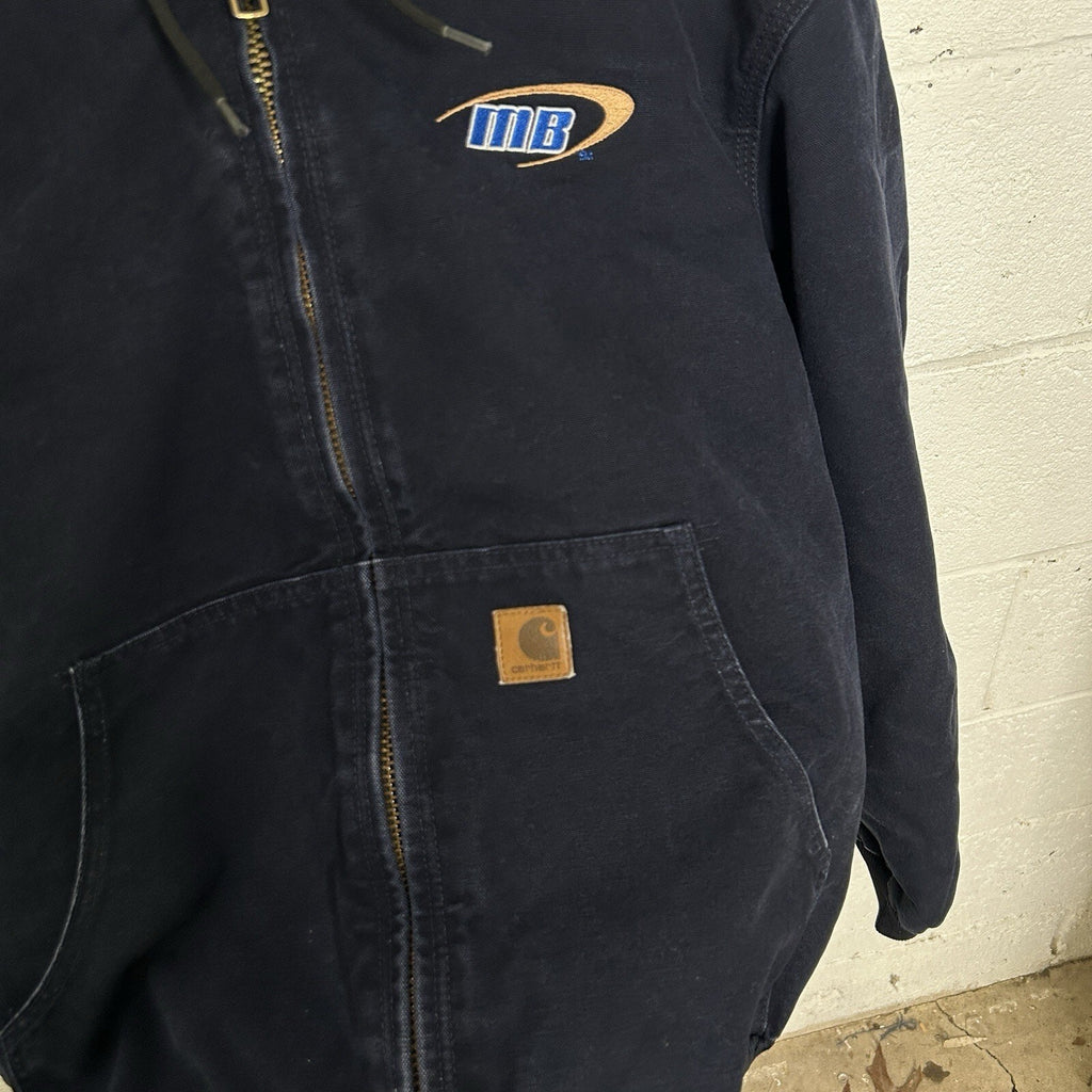 Y2K Carhartt Hooded Active Jacket “Midnight Navy” J130 MDT