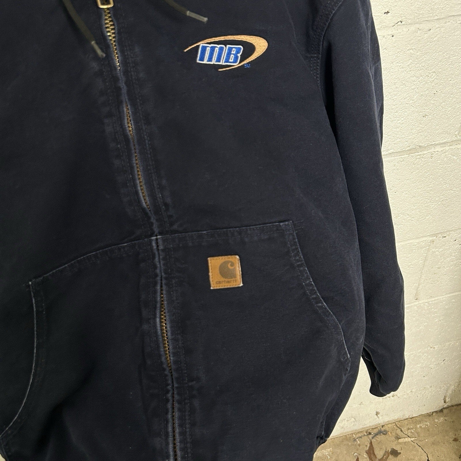 Y2K Carhartt Hooded Active Jacket “Midnight Navy” J130 MDT