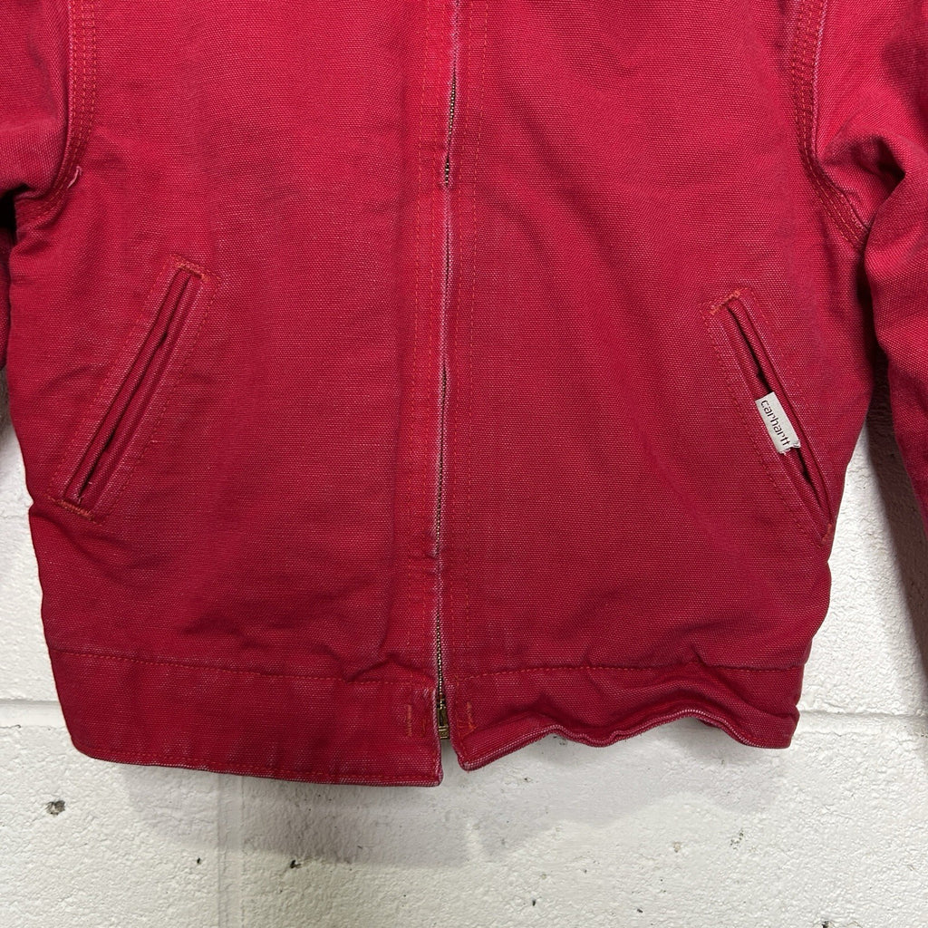 Vintage Carhartt Firm Duck Quilt-Lined Detroit Jacket “Red” JQ600 Youth Medium