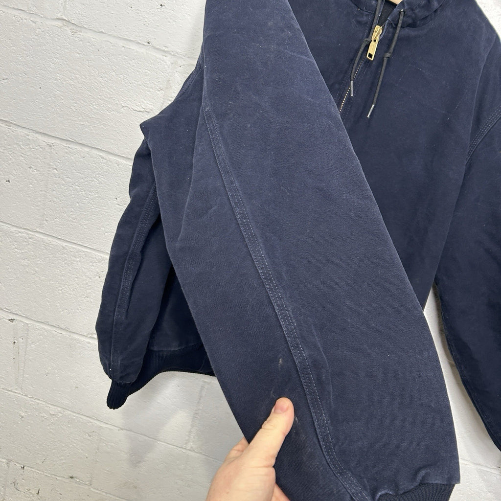 Vintage Carhartt Hooded Active Jacket “Midnight Blue” J130 MDT Men’s X-Large