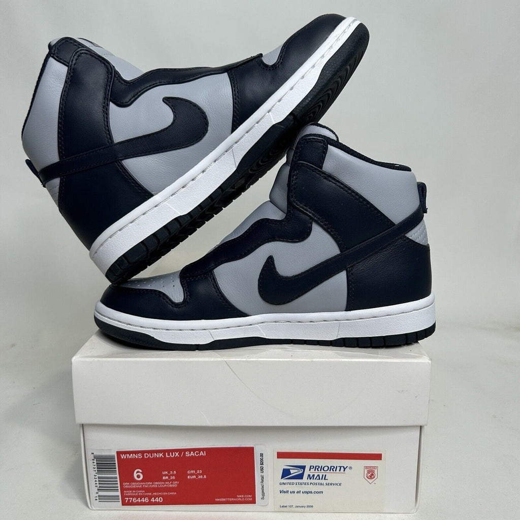 Nike NikeLab x Sacai Dunk Lux WMNS “Grey Navy Blue White” 2024