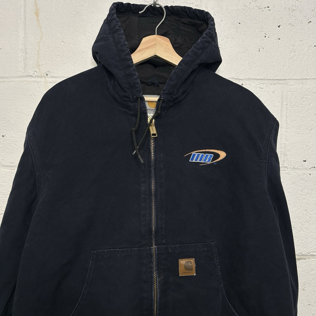 Vintage Carhartt Hooded Active Jacket “Midnight Blue” J130 MDT Men’s Large