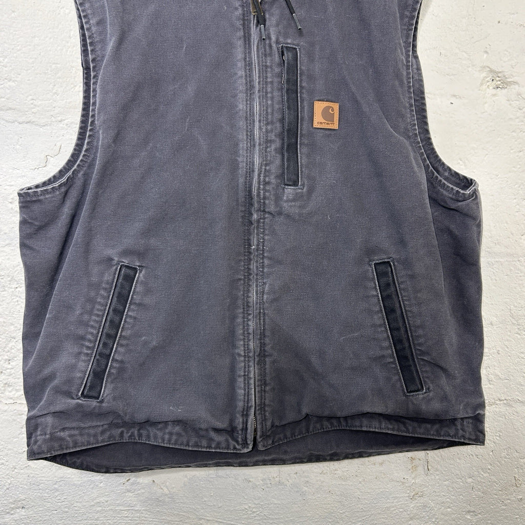 Carhartt Fleece-Lined Knoxville Hooded Vest “Shadow Grey” 101687-029 Men’s Large