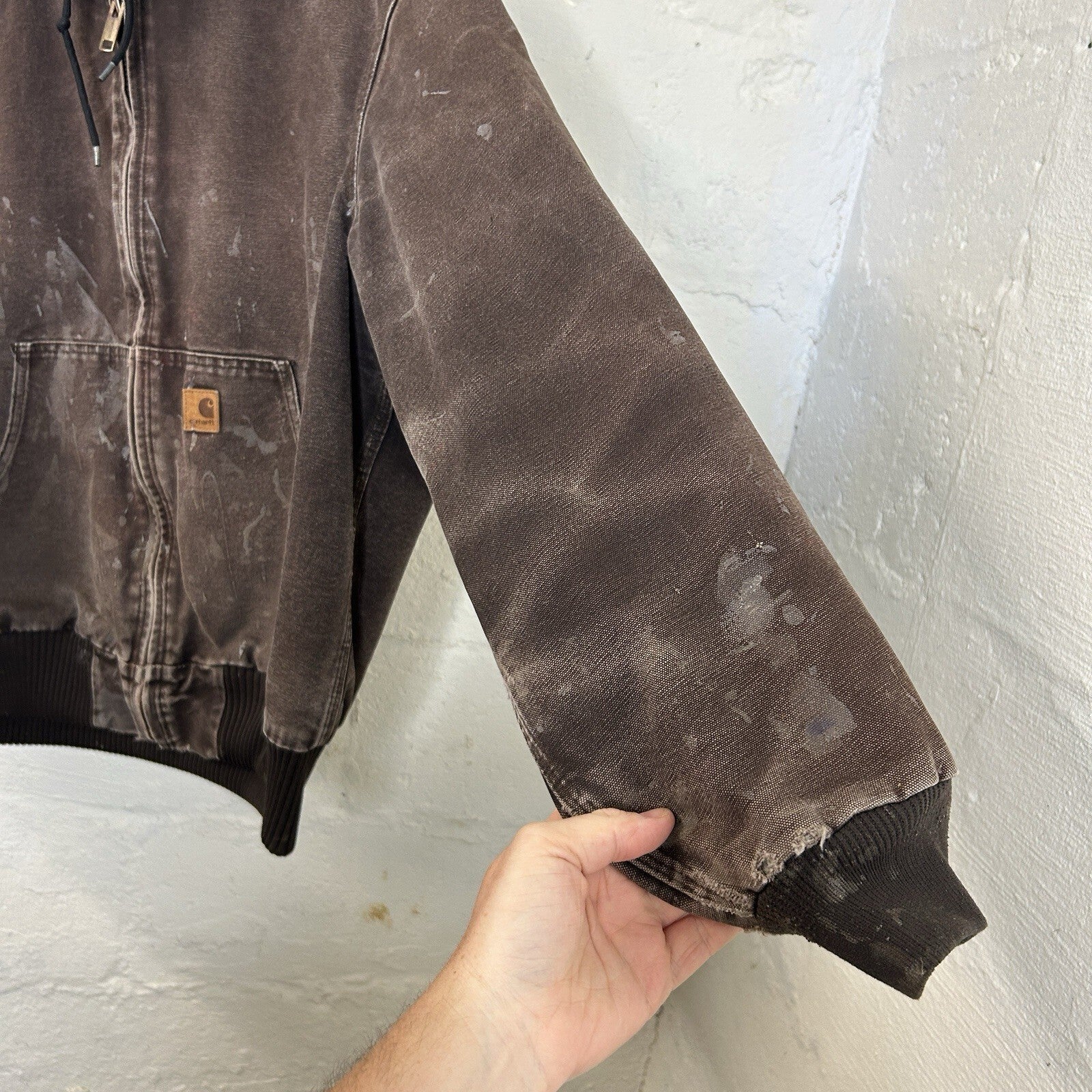 Vintage Faded Carhartt Hooded Active Jacket “Dark Brown” J130 DKB Men’s Large