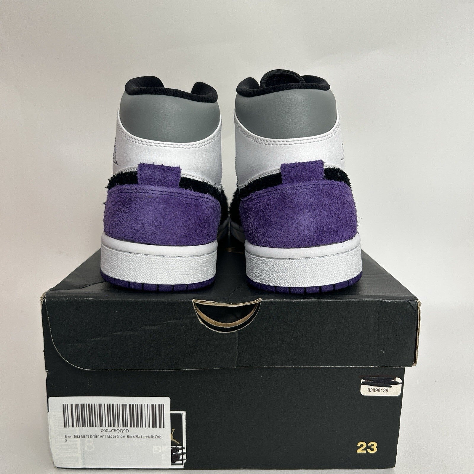 Nike Air Jordan 1 Mid SE "Varsity Purple" White 852542-105 Men's 8 New
