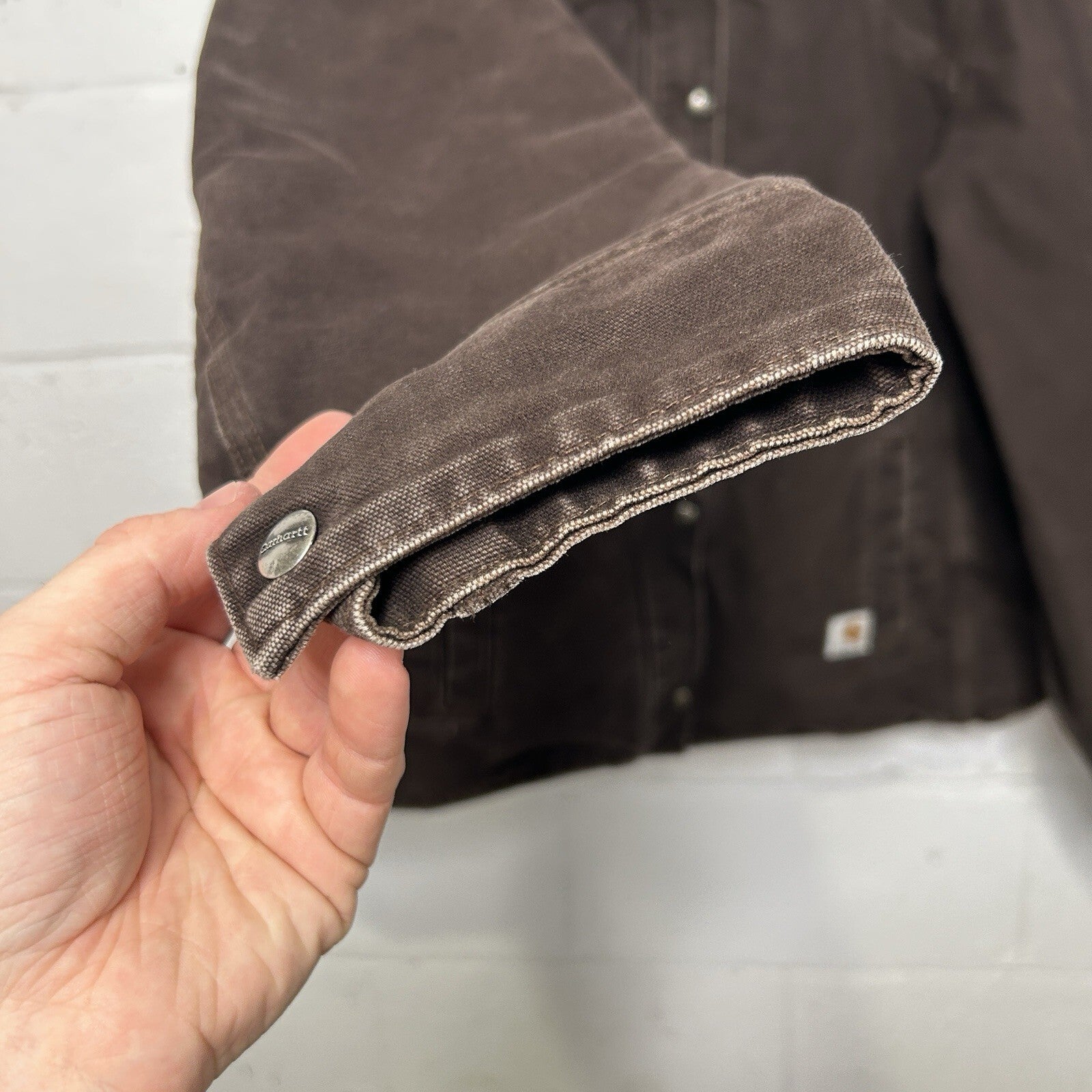 Y2K Carhartt Sandstone Sherpa Berkley Jacket “Dark Brown” 100657-201 Women’s XL
