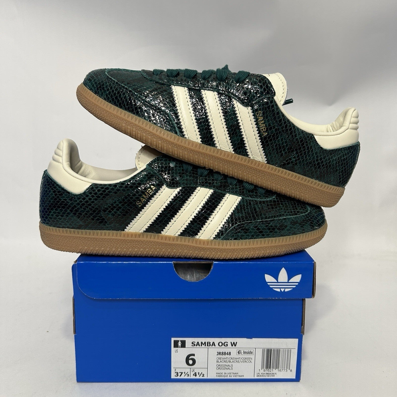 adidas Samba OG Snakeskin Pack - “Collegiate Green” JR8848 Women’s 6 New