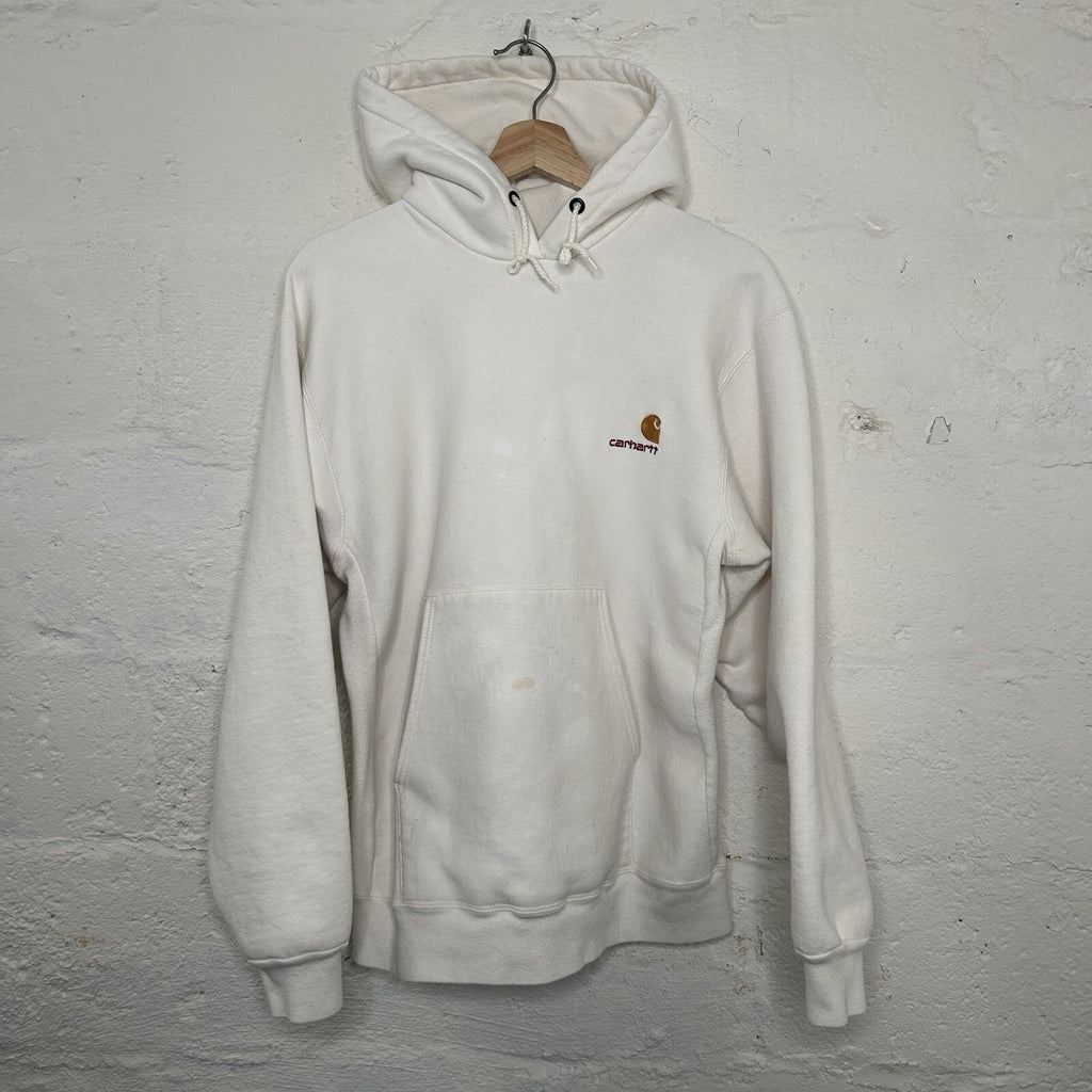 Vintage Carhartt Rugged Wear Pullover Hoodie “White/Cream” Men’s Medium