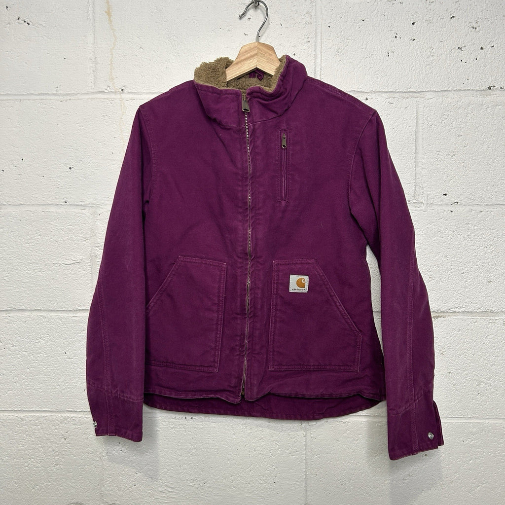 Y2K Carhartt Sherpa-Lined Sierra Jacket “Bright Purple” WJ022 BGP Women’s XS