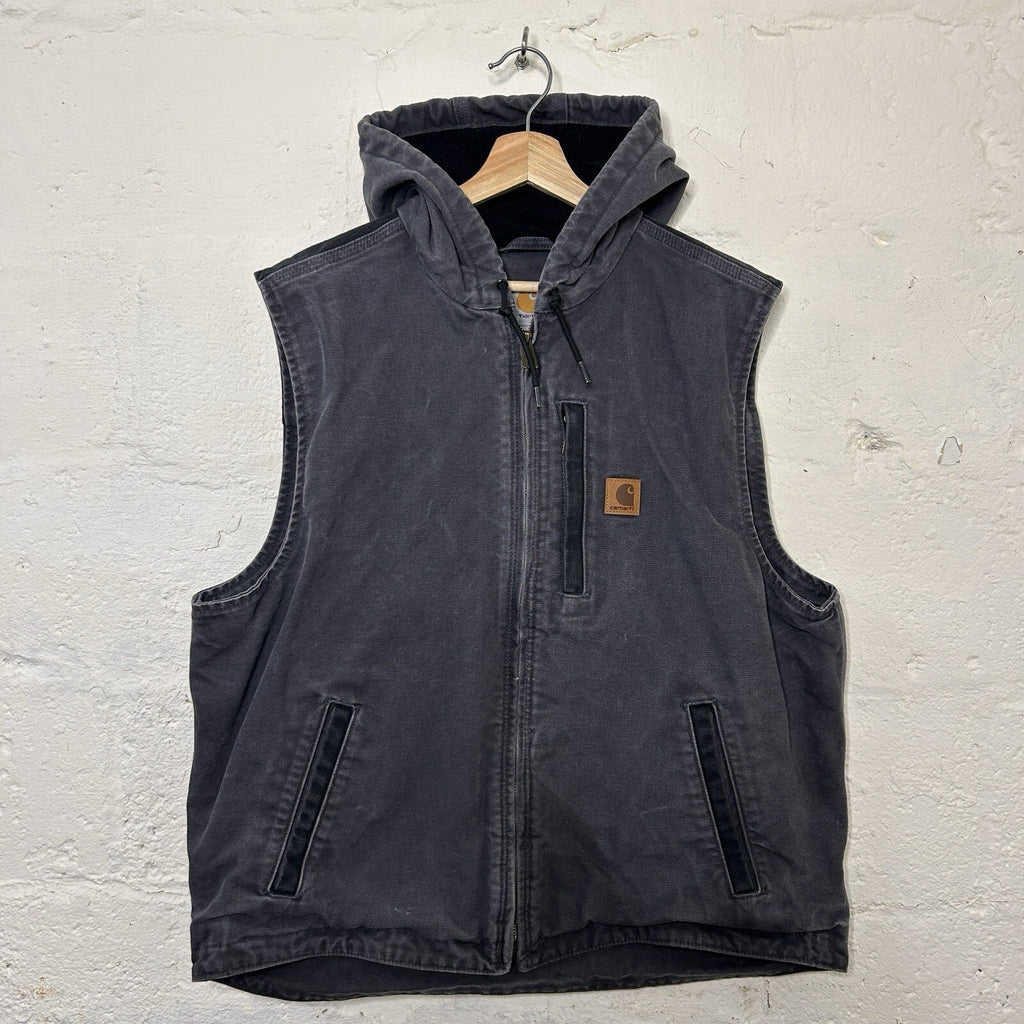 Carhartt Fleece-Lined Knoxville Hooded Vest “Shadow Grey” 101687-029 Men’s Large
