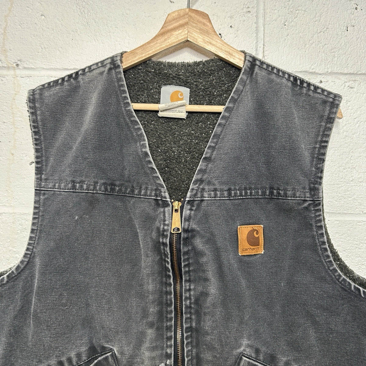 Vintage Carhartt Sherpa-Lined Vest “Petrol Grey” V13 PTL