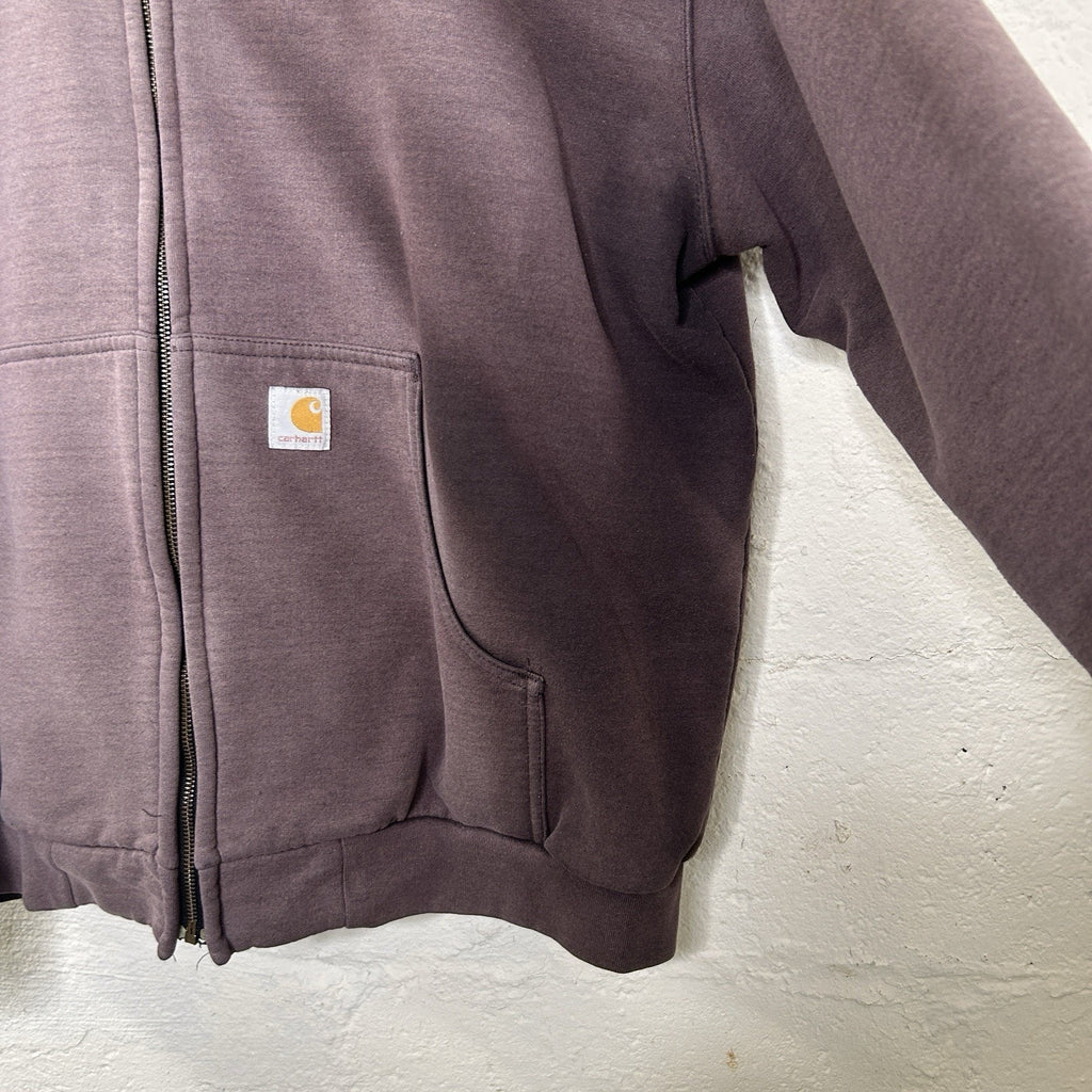 Vintage Faded Carhartt Thermal-Lined Hooded Zip-Up Jacket “Black”