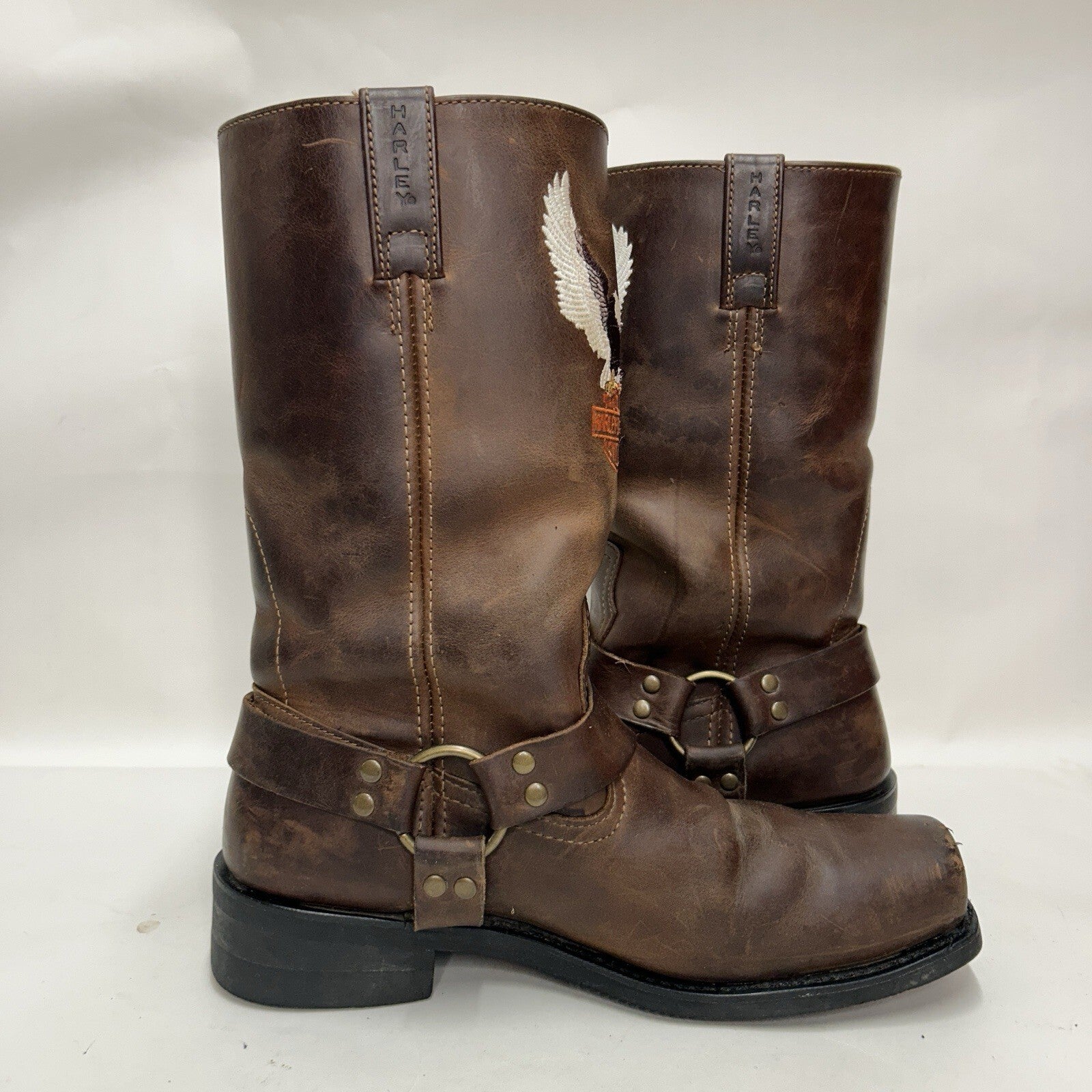 Vintage Harley-Davidson Embroidered Eagle Harness Boots “Brown” Men’s 13
