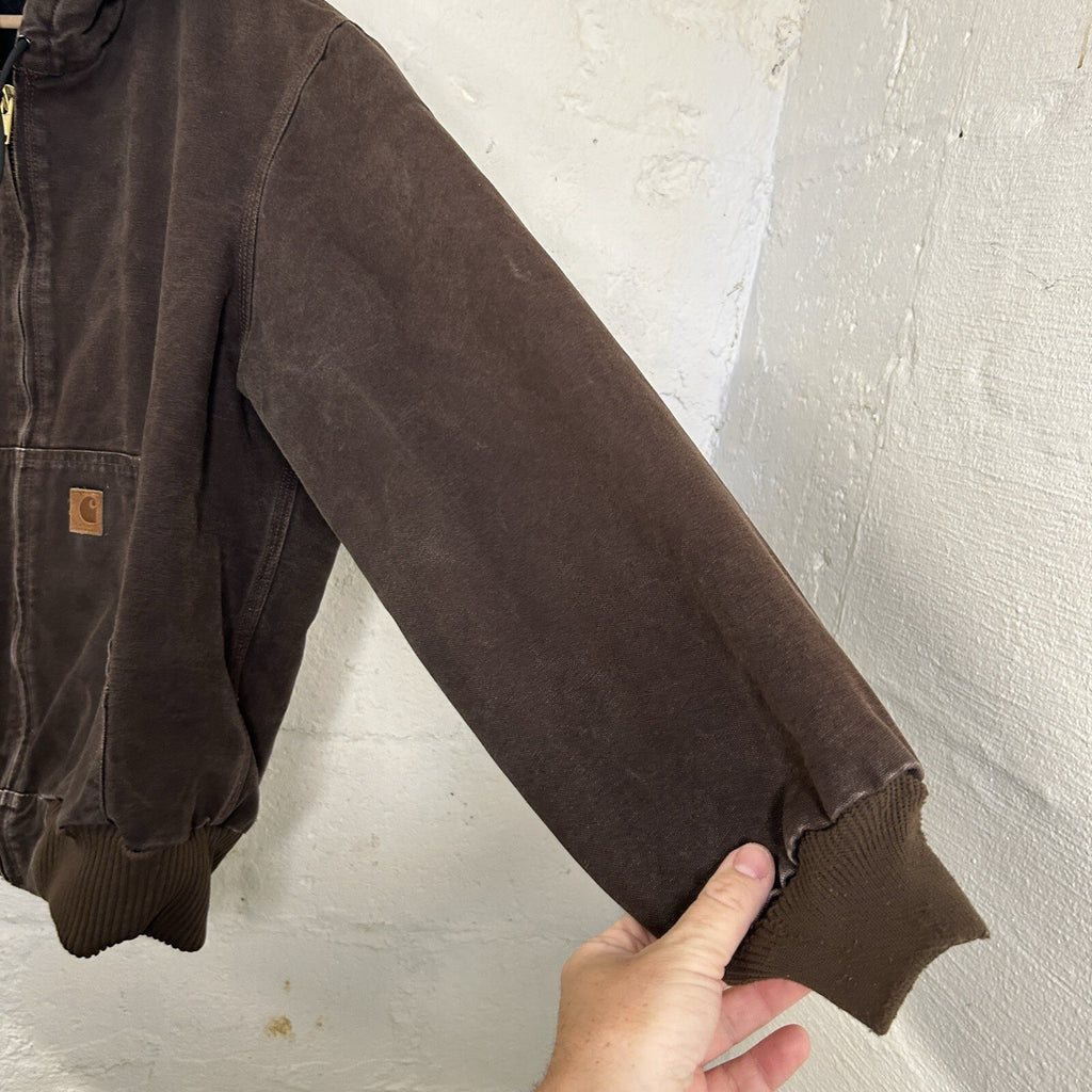 Vintage Faded Carhartt Hooded Active Jacket “Dark Brown” J130 DKB Men’s Large