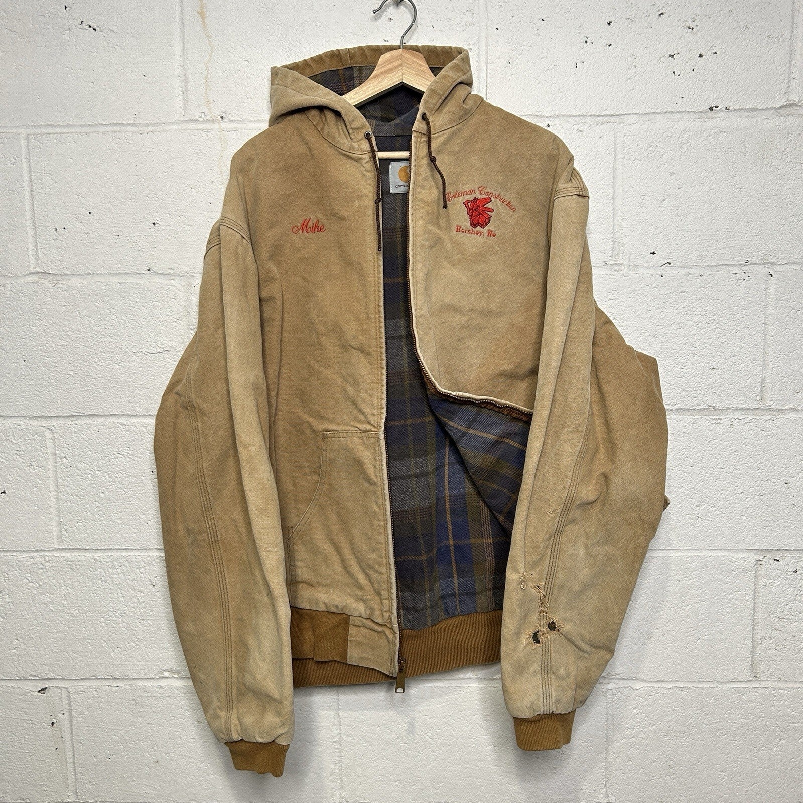 Vintage Carhartt Flannel-Lined Hooded Active Jacket “Brown” J05 BRN Men’s XL