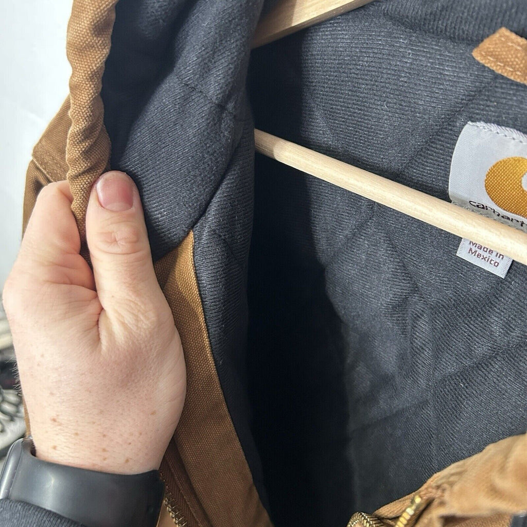 Carhartt Duck Canvas Hooded Quilt-Lined Jacket “Brown” J130