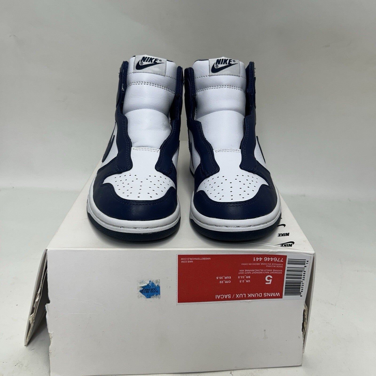 Sacai x NikeLab Dunk Lux “Midnight Navy” 776446-441 Women's 5 New