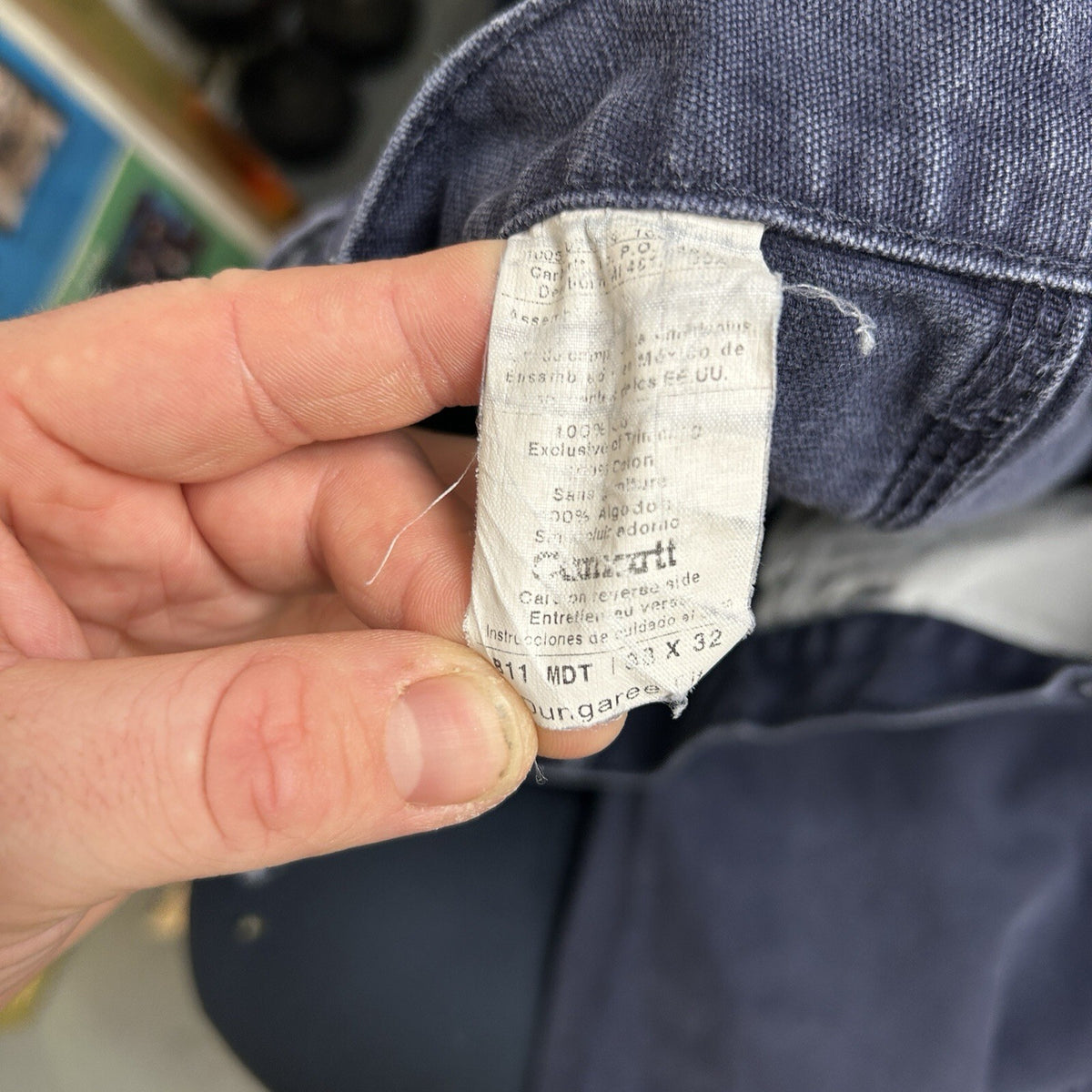 Vintage Carhartt Dungaree Fit Work Pants “Midnight Navy” B11 MDT 38x32
