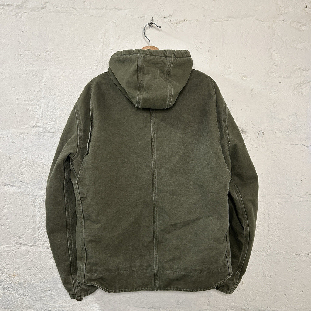 Y2K Carhartt Sherpa-Lined Hooded Detroit Jacket “Light Olive” J141 LOV Men’s LRG