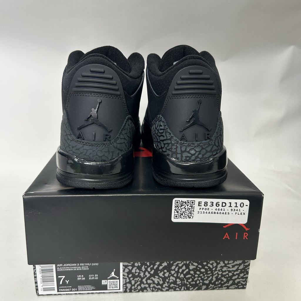 Nike Air Jordan 3 Retro (GS) Shoes "Black Cat" Black DM0967-001 7Y New