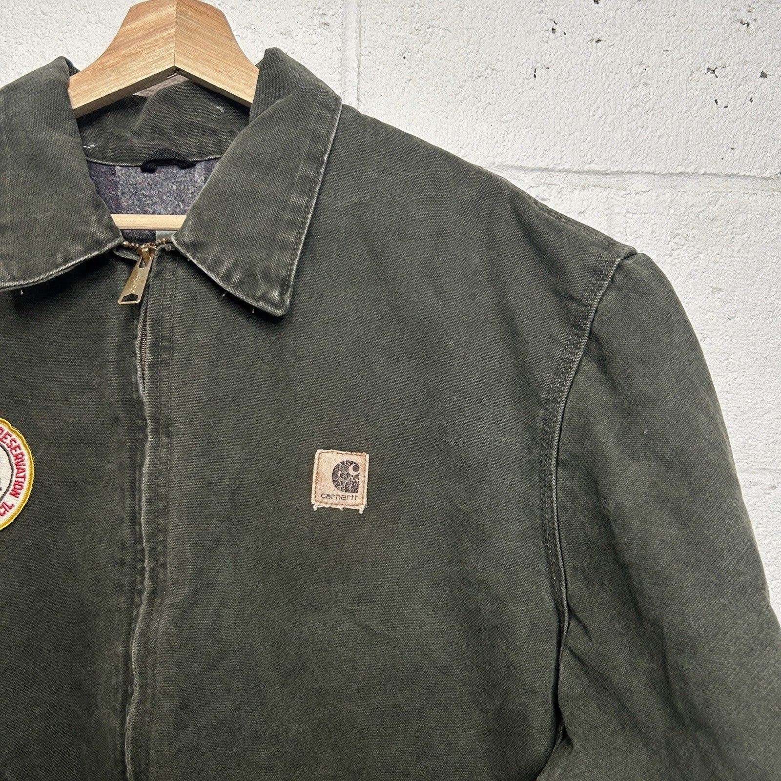 Vintage Carhartt Blanket-Lined Detroit Jacket “Moss” J146 MOS Men’s X-Large