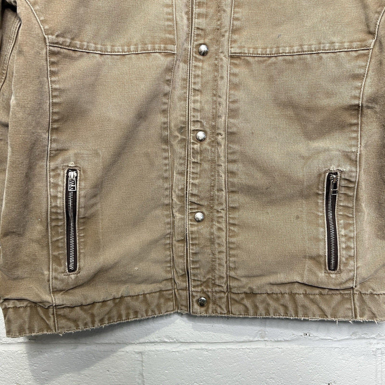 Y2K Carhartt Sandstone Multi-Pocket Jacket “Frontier Brown” J285 FRB Men’s Large