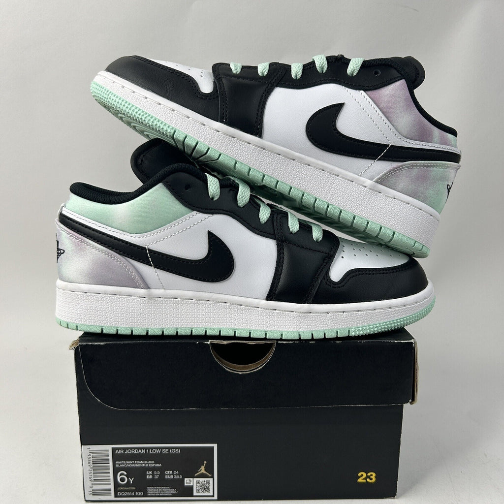 Nike Air Jordan Retro 1 Low GS SE “Easter Pastel/Tie-Dye' DQ2514-100 6Y Worn