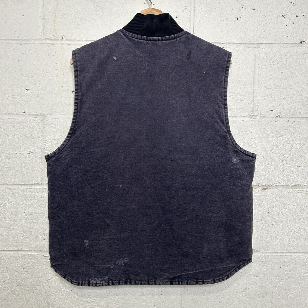 Vintage Faded Carhartt Quilted Artic Vest “Midnight Blue” V02 MDT Men’s Large