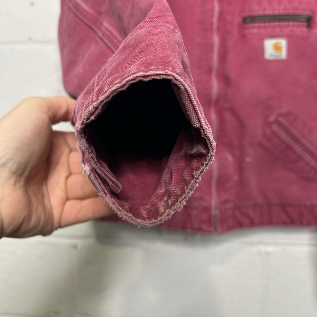Vintage Carhartt Sherpa-Lined Detroit Jacket “Raspberry” WJ097 RBY Women’s Small