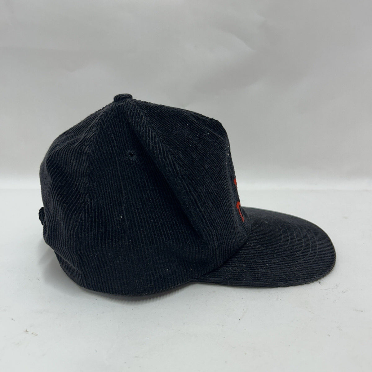 Vintage Bull Durham Corduroy Snap-Back Baseball Cap Adjustable “Black”