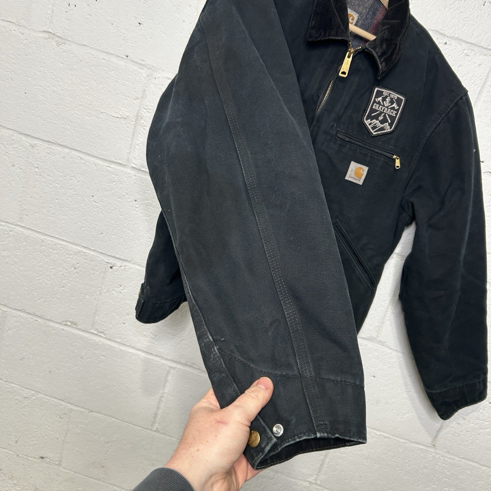 Y2K Carhartt Blanket-Lined Detroit Jacket “Black” J001 BLK Men’s Large