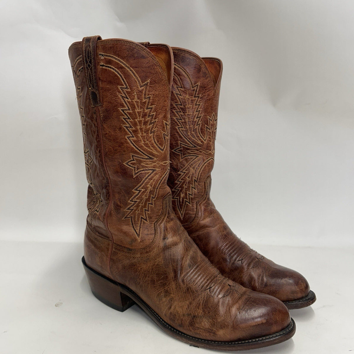 Vintage Lucchese 1883 Handmade Western Cowboy Clayton Boots “Brown” Men’s 10EE