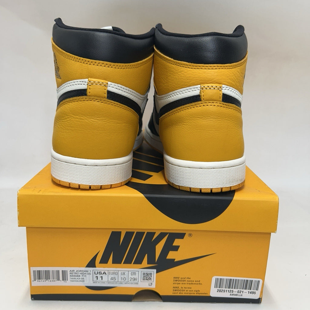 Nike Air Jordan 1 Retro High OG “Taxi/Black-Sail” 555088-711 Men’s 11 Worn