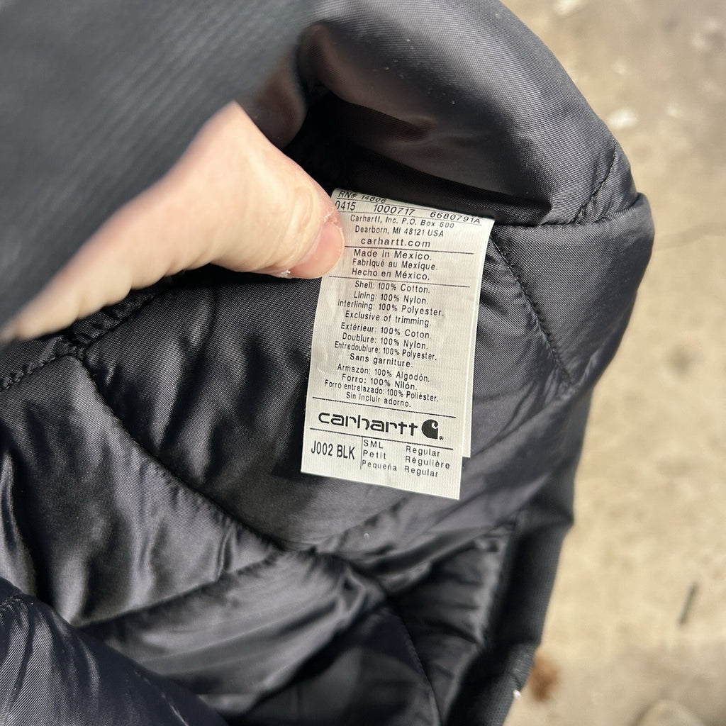Y2K Carhartt Quilt-Lined Artic Jacket “Black” J002 BLK Men’s Small New