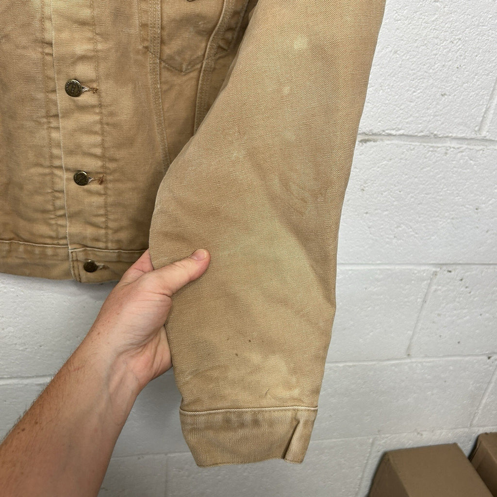 Vintage 100 Year Carhartt Blanket-Lined Trucker Jacket “Tan"