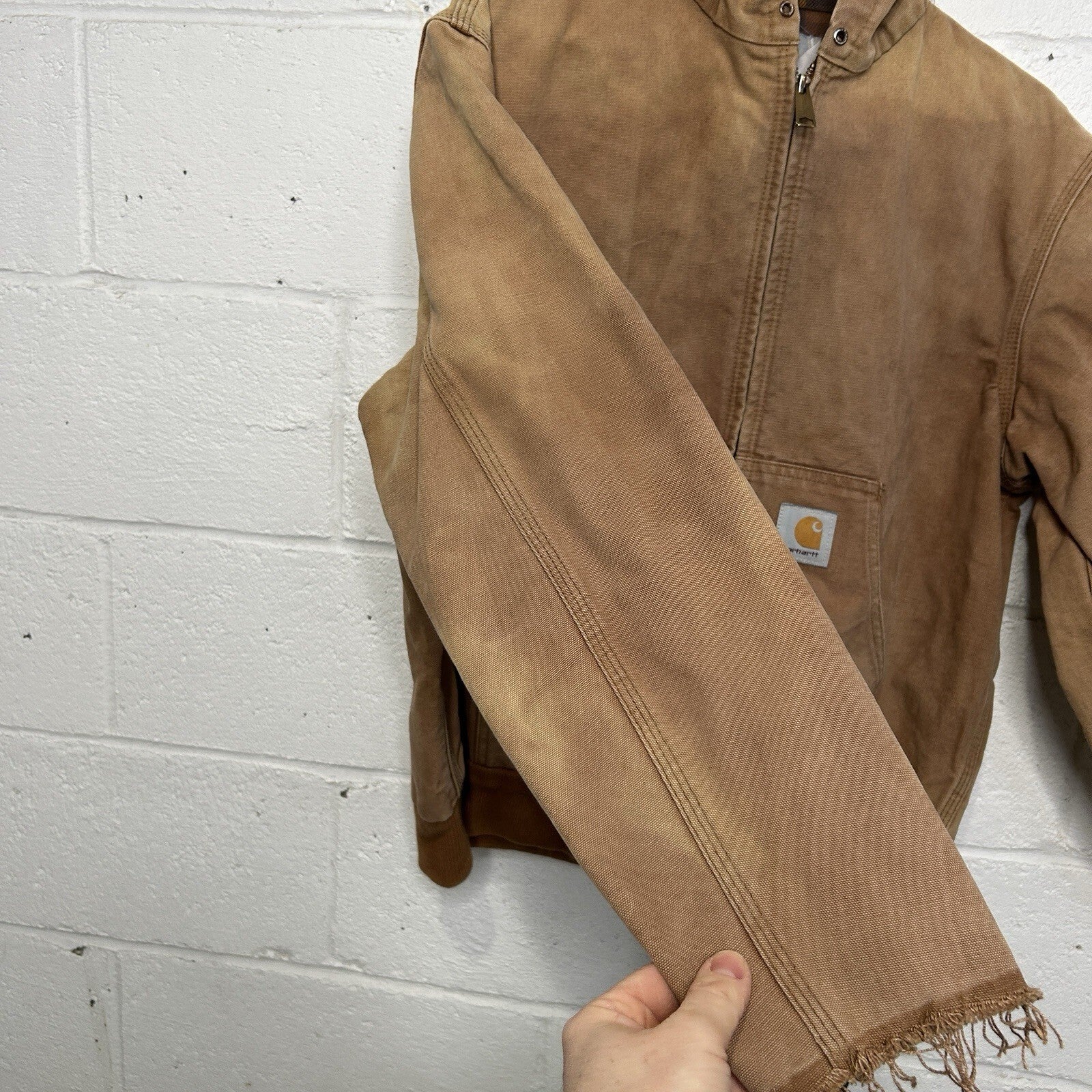 Vintage Carhartt Plaid-Lined Hooded Active Jacket “Brown” Men’s Small