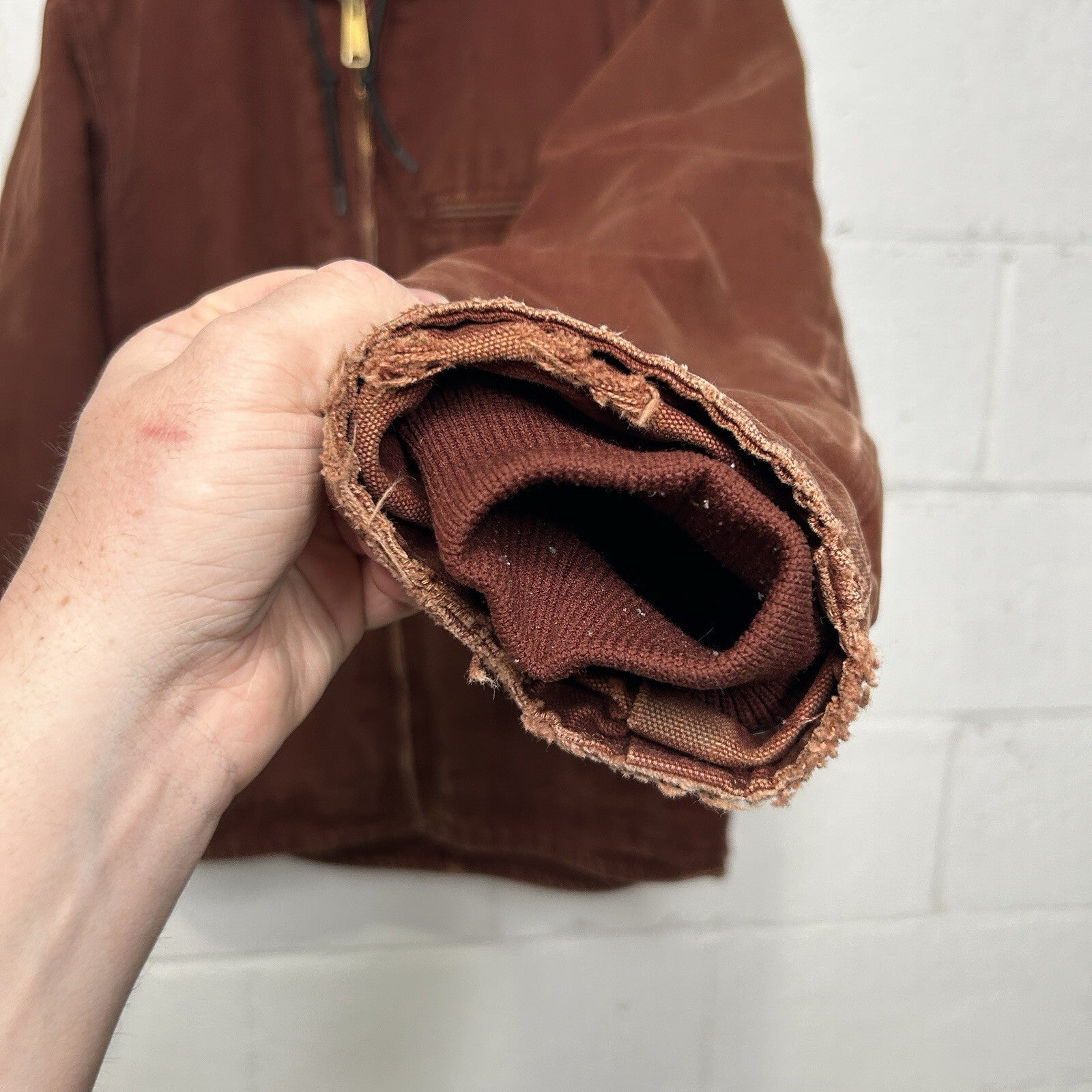 Vintage Carhartt Sherpa-Lined Hooded Detroit  Jacket “Clay” J141 CLY Men’s Small