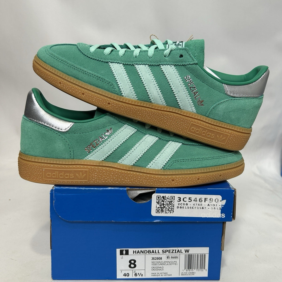 adidas Handball Spezial WMNS “Semi Court Green Silver” JS2908 Women’s 8 New