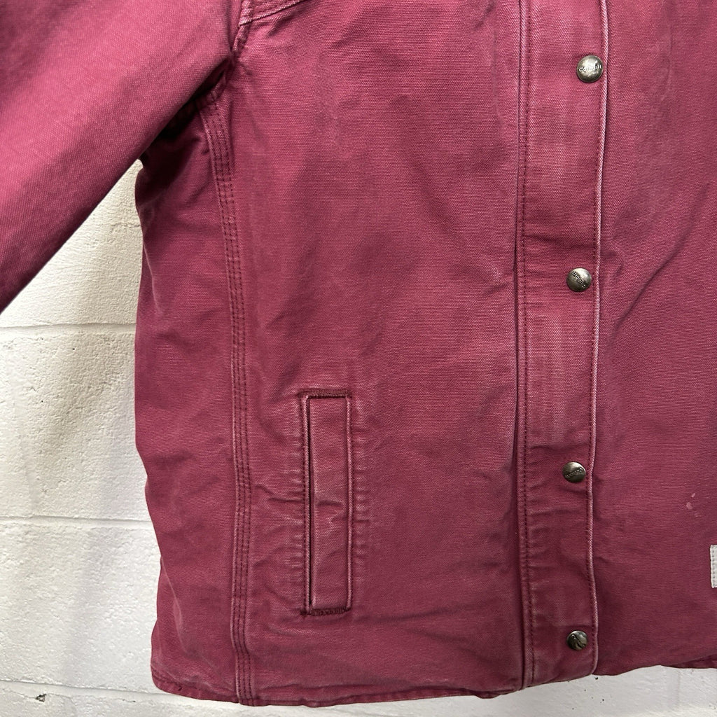 Y2K Carhartt Sherpa-Lined Sandstone Berkley Jacket “Merlot” 100657-648 Women’s M