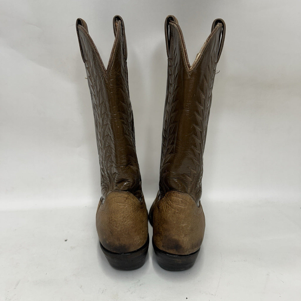 Vintage Tony Lama Two-Tone Western Cowboy Boots Gold Label Bullhide Men’s 8.5D