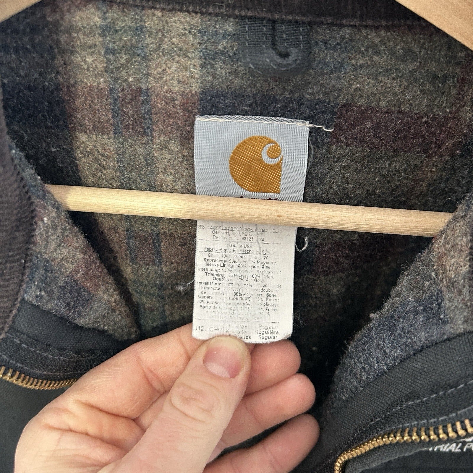 Vintage Carhartt Blanket-Lined Detroit Jacket “Charcoal” J128 CHR Men’s X-Large