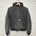 Vintage Carhartt Quilted Hooded Active Jacket “Petrol Gray” Y06 PTL Youth Large