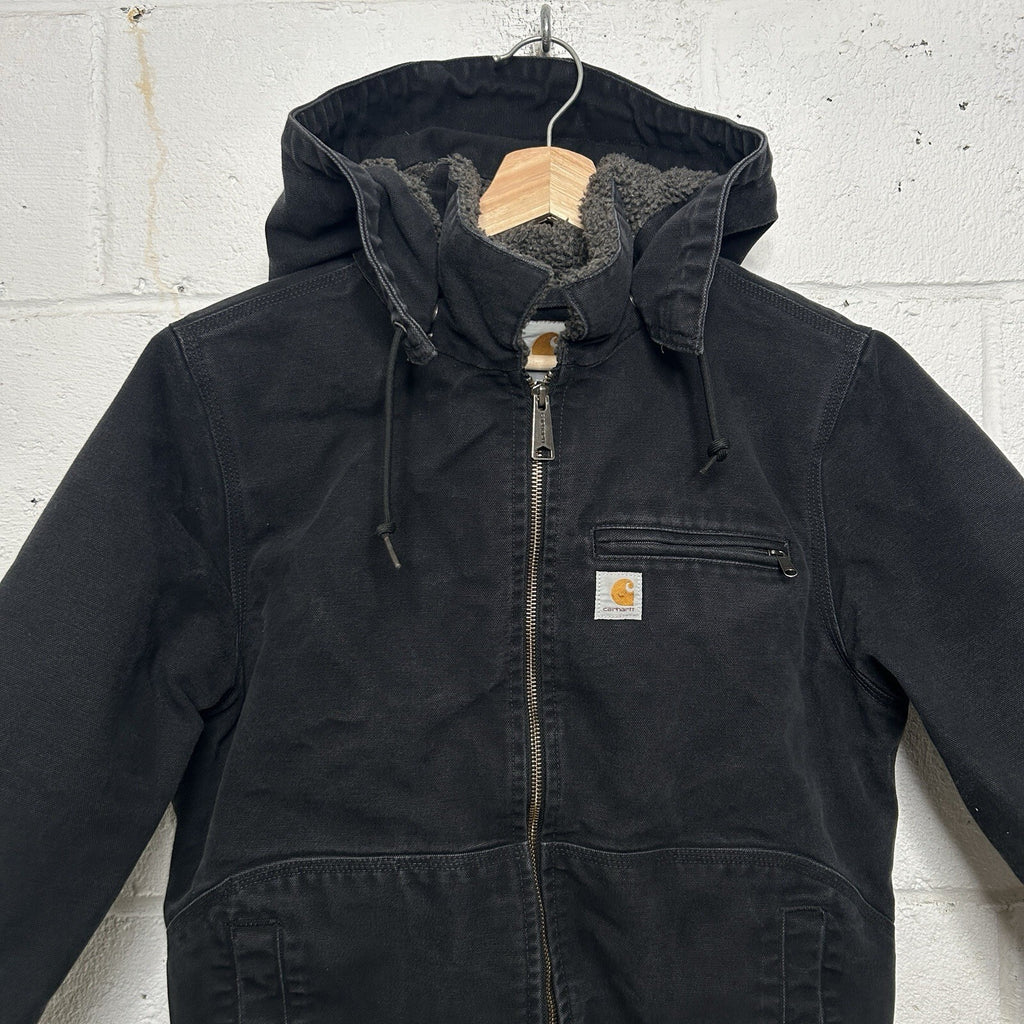 Carhartt Sherpa-Lined Wildwood Jacket “Washed Black” 100815-001 Women’s Medium