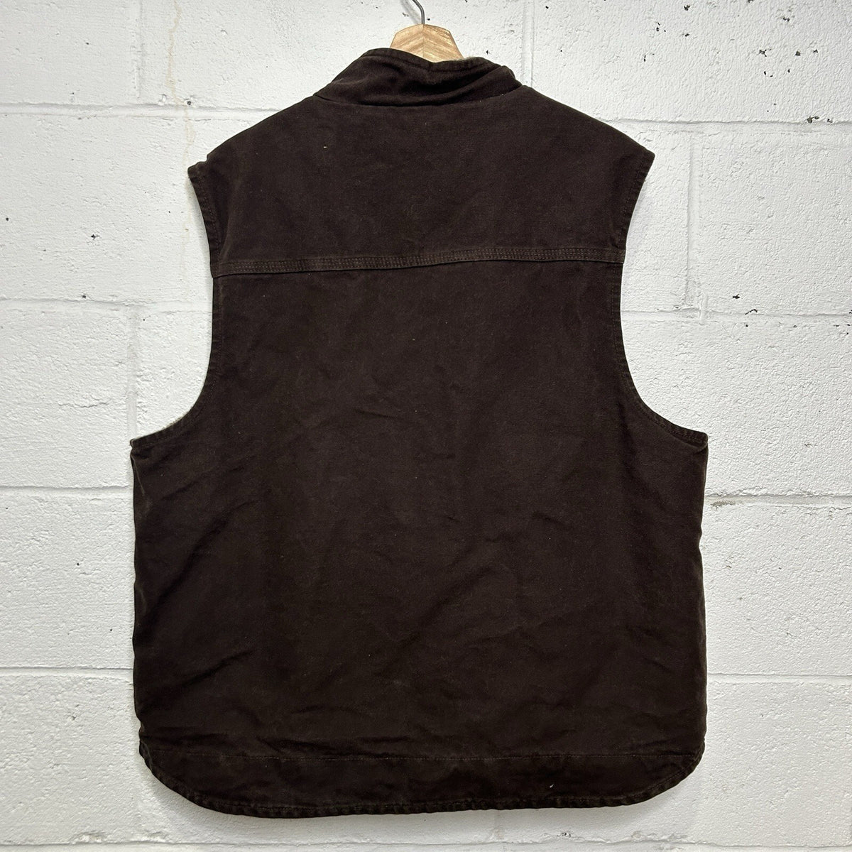 Vintage Carhartt Sherpa-Lined Mock-Neck Vest “Dark Brown” V33 DKB Men’s X-Large