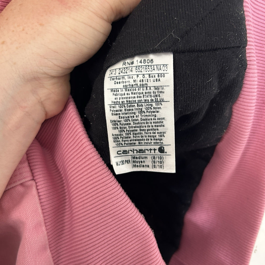 Y2K Carhartt Quilted Hooded Active Jacket  “Pink Rose” WJ130 PKR Women’s Medium