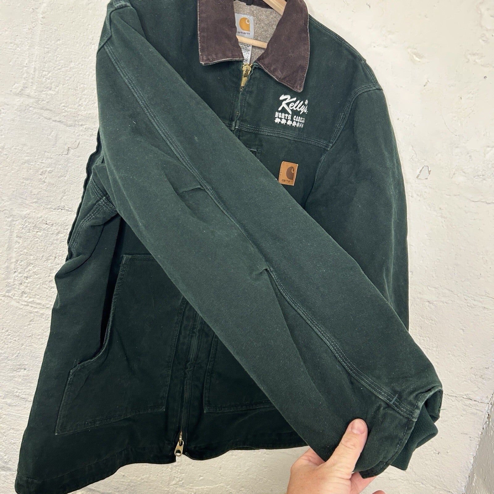 Vintage Carhartt Sandstone Sherpa-Lined Ridge Coat “Spruce” C61 SPC Men’s Large