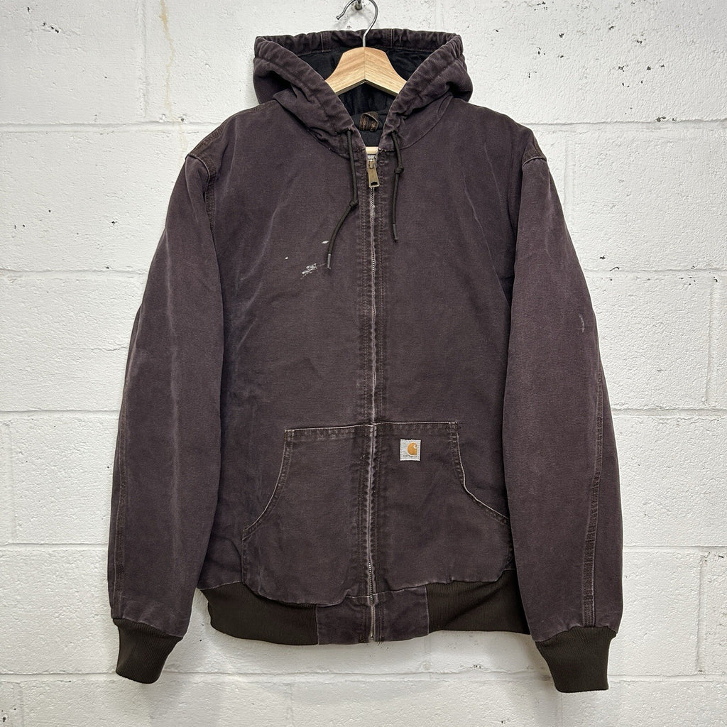 Y2K Carhartt Quilted Hooded Active Jacket “Dark Brown” WJ130 DKB Women’s XL
