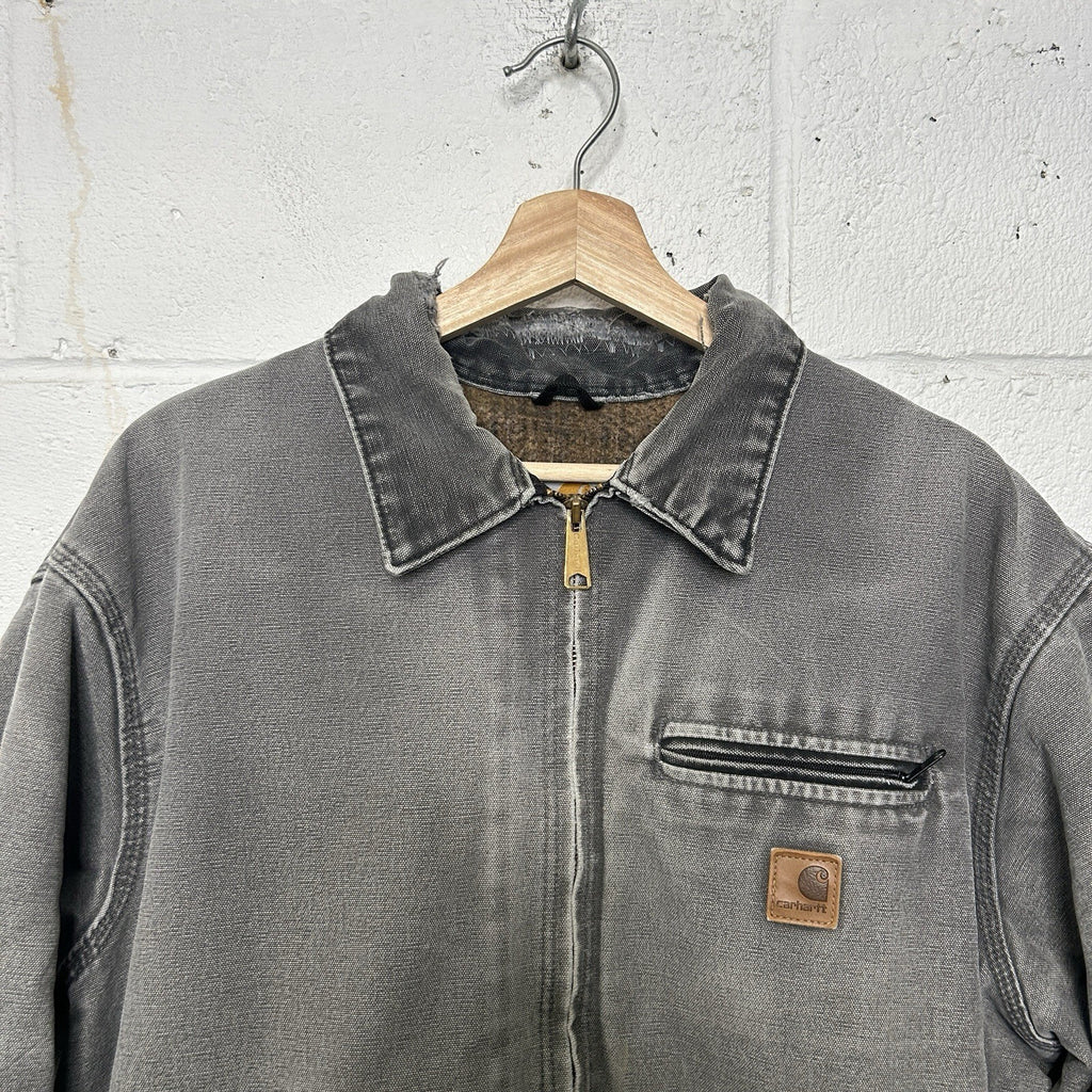 Thrashed Vintage Carhartt Blanket-Lined Detroit Jacket “Gravel” J97 GVL Men’s XL
